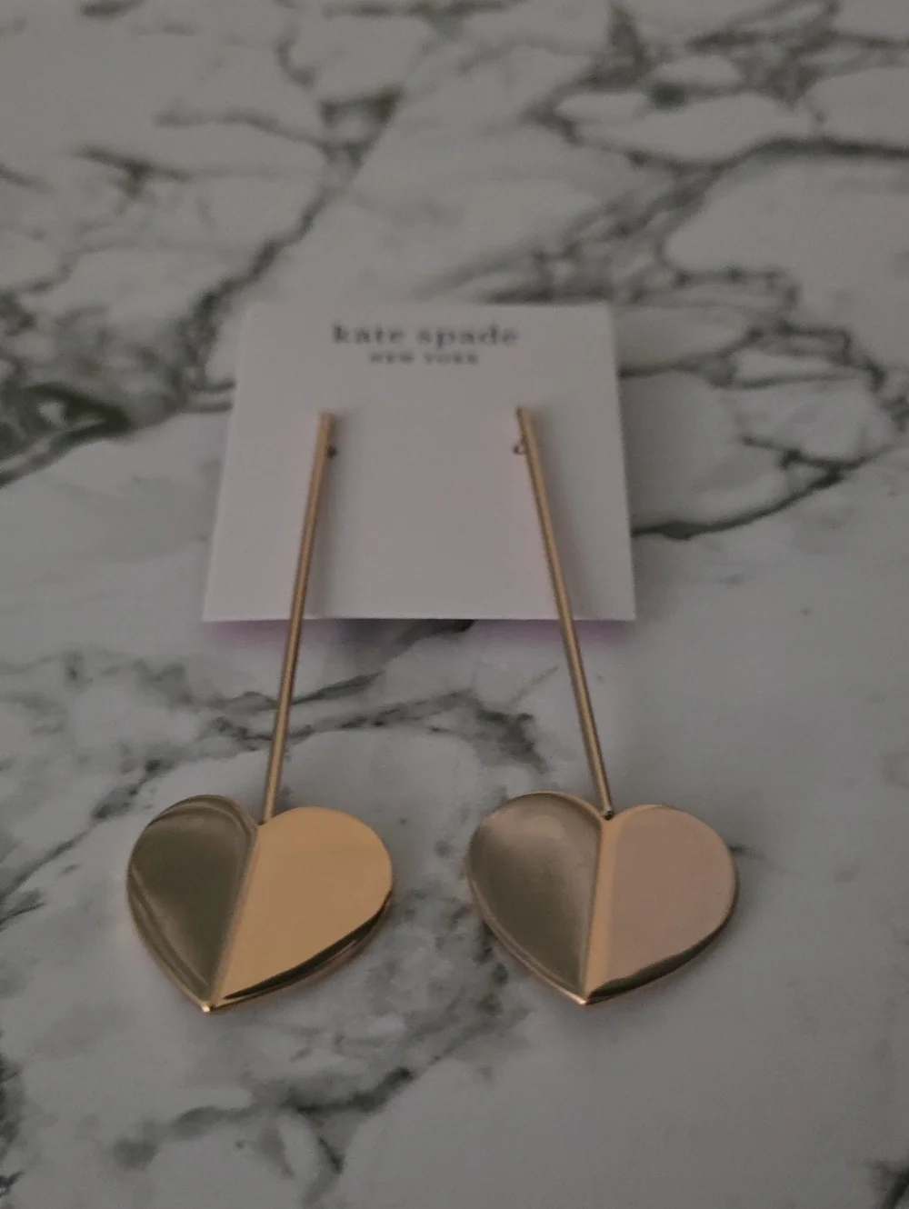 kate spade Rose Gold Split Heart Long Drop Earrings